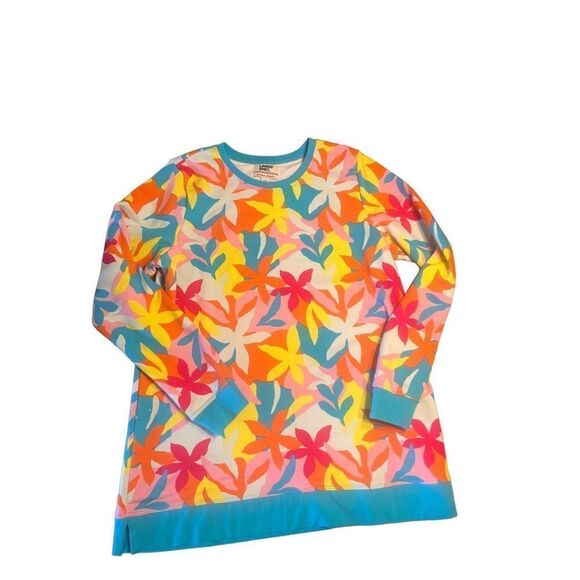 Lands End Serious Sweats Floral Large Tall - Picture 1 of 4